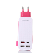 Travel charger power socket S7 usb c 4 multi port plug wall charger